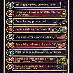 Miami Slang for Spanish Speakers | Real English, Spanglish, and Cuban Slang | PDF Guide with 80+ Expressions and Pronunciation image 8