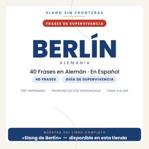 German Phrases for Traveling to Berlin | Printable PDF in Spanish | Survival Guide | Excerpt from the Berlin Slang Book image 1