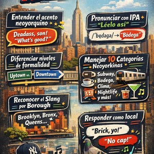 Slang de New York para Hispanohablantes | Inglés neoyorquino real, NYC slang y jerga del subway | Guía PDF 80+ expresiones imagen 8