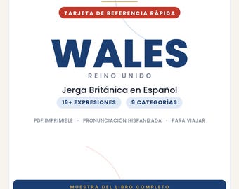 Welsh Slang in Spanish | British Slang in Printable PDF | Real Phrases for Traveling to Wales | Welsh Slang Book Preview