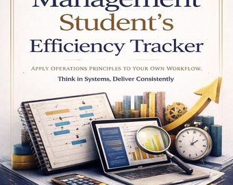 Operations Management Efficiency Tracker | MBA Operations Guide for Lean, Six Sigma, Process Design & KPIs