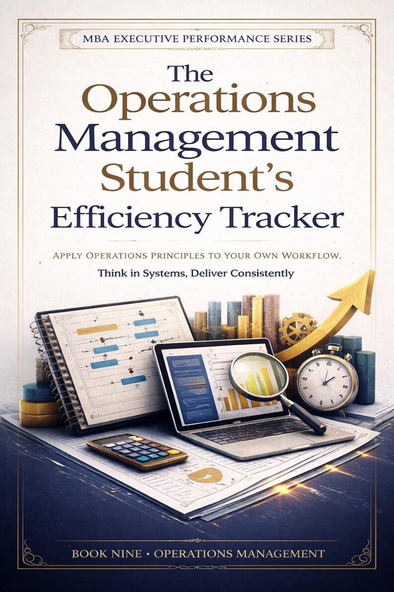 Operations Management Efficiency Tracker | MBA Operations Guide for Lean, Six Sigma, Process Design & KPIs image 1