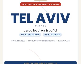 Tel Aviv-slang in het Spaans | Printbare PDF met slang | Echte uitdrukkingen voor een reis naar Tel Aviv | Voorbeeld van het Tel Aviv-slangboek