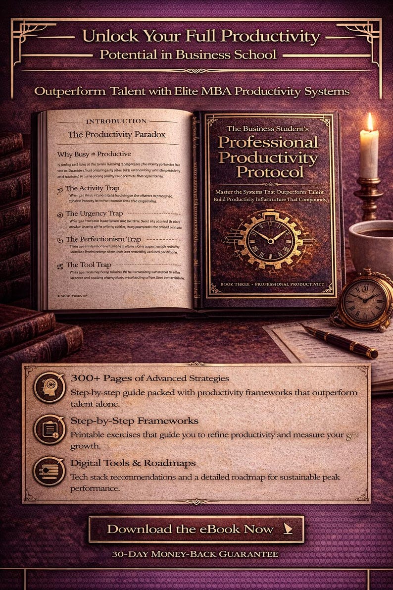Business Student Productivity Protocol | MBA Productivity Guide for Focus, Deep Work & Time Management imagen 3