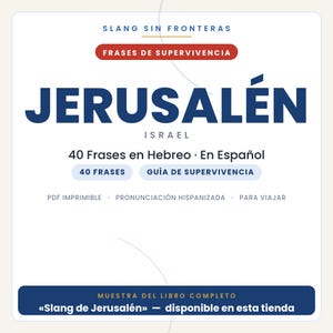Hebräische Redewendungen für die Reise nach Jerusalem | Druckbares PDF (Spanisch) | Überlebensleitfaden | Jerusalem-Slang-Buch (Vorschau) Bild 1