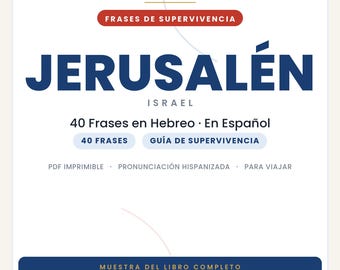 Hebrew Phrases for Traveling to Jerusalem | Printable PDF in Spanish | Survival Guide | Jerusalem Slang Book Preview