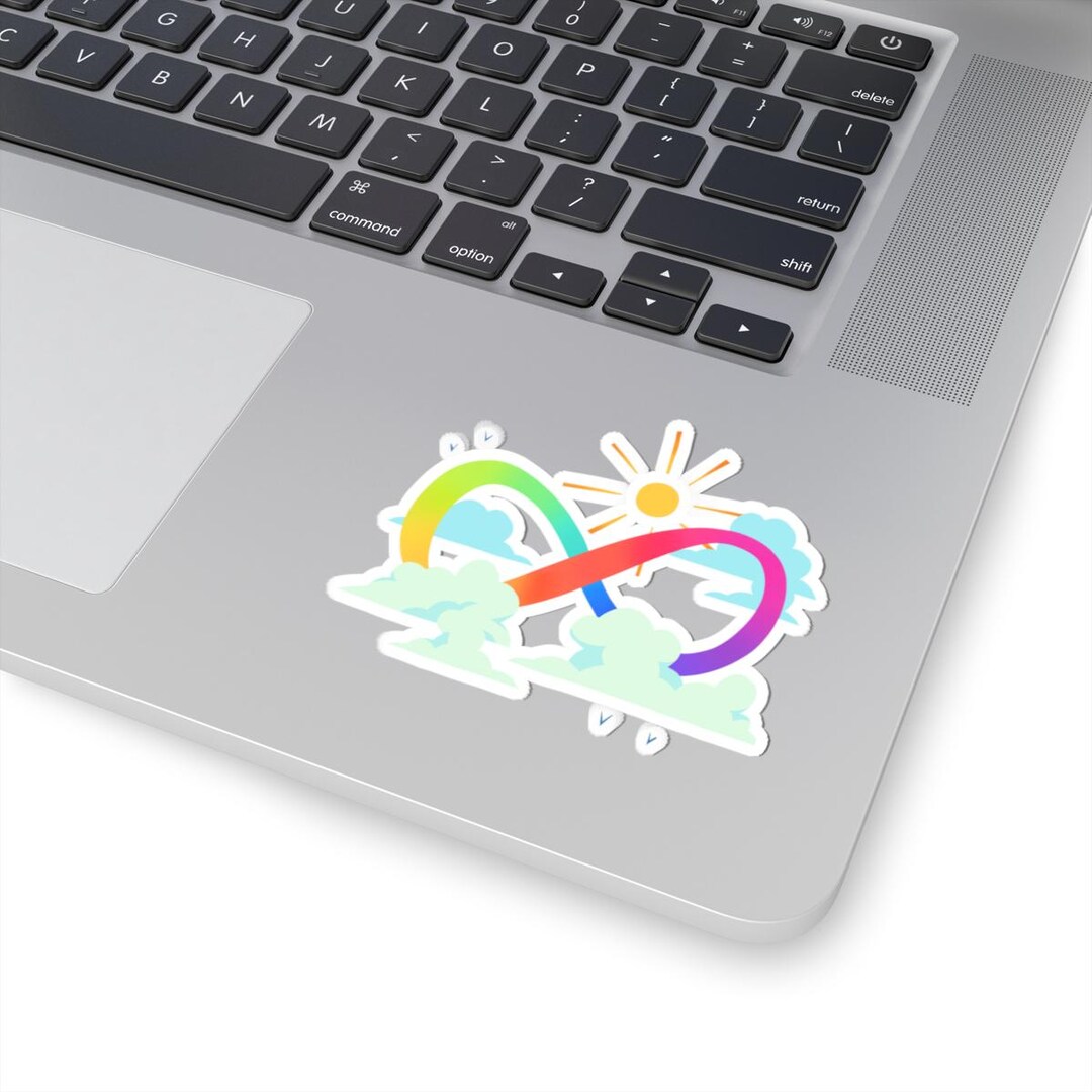 Rainbow Infinity Loop Sticker | Sun, Clouds, Colorful Gradient Kiss-cut ...