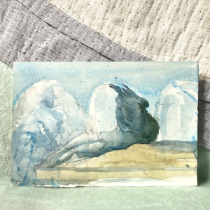 Swann Memorial Fountain 2, Logan Circle in Philadelphia, original watercolor, swan painting, Philadelphia souvenier