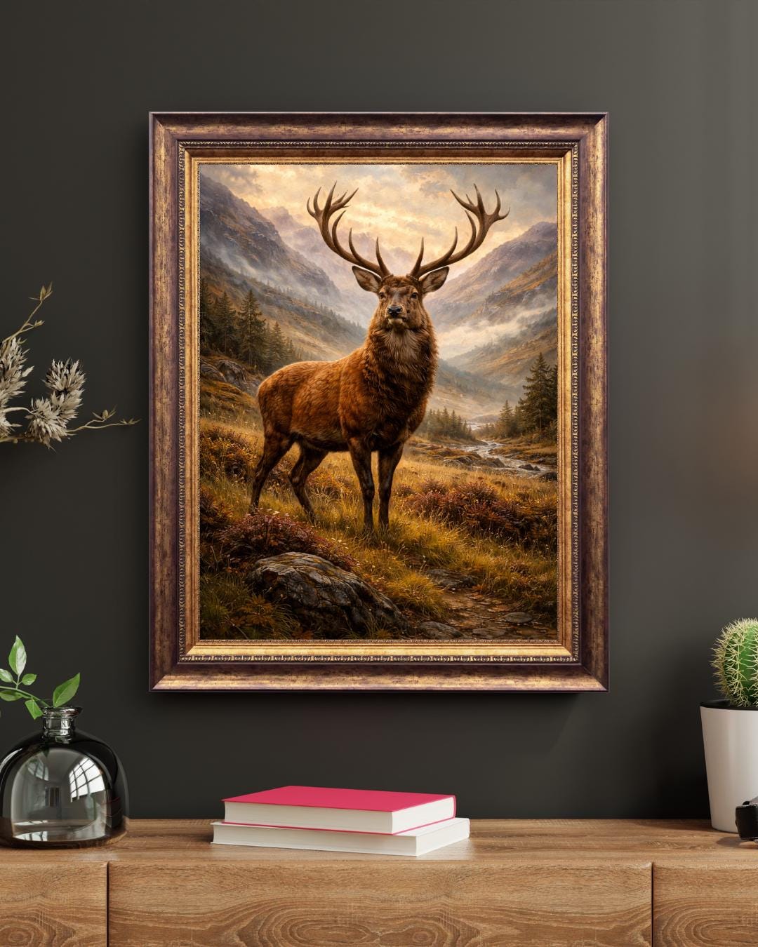Majestic Stag Mountain Print – Red Deer Wall Art - Scottish Highlands ...