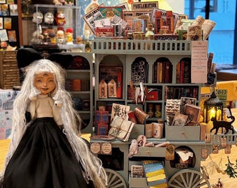 Magic Curiosity Shop Miniature Fully Assembled | Includes Complete Accessory Set | Handmade Fantasy Display Piece