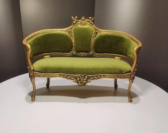 Handgefertigtes amerikanisches Engel Sofa 1: 6 Miniatur Puppenhaus Möbel