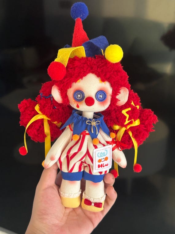 Handmade Circus Art Doll – Mixed Media Textile Doll (approx. 19 Cm 