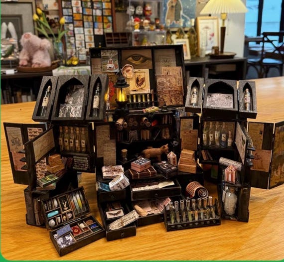 Upgraded Gothic Alchemy Apothecary Tool Box | 1:6 Scale Miniature
