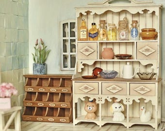 ハンドメイド 1:6 スケール ドールハウス ミニチュア キッチン家具