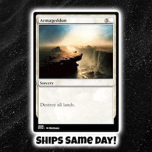 mtg armageddon card Destroy all lands. Armageddon (#068) (showcase) (Japanese)
