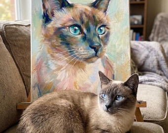 Custom Pet Portrait from Photo, Artist-Crafted Soft Pastel Canvas Printing Wall Art