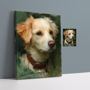 Custom Classic Oil Painting Pet Portrait from Photo on Canvas Printing Wall Art image 3