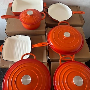 7sets Luxury Cookware Set – Nonstick Pots and Pans Set with Lids, Enamel Kitchen Set, Modern Home Cooking Essentials