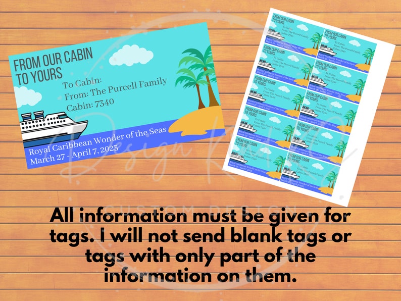 Stateroom/cabin Cruise Gift Exchange Tags Etsy