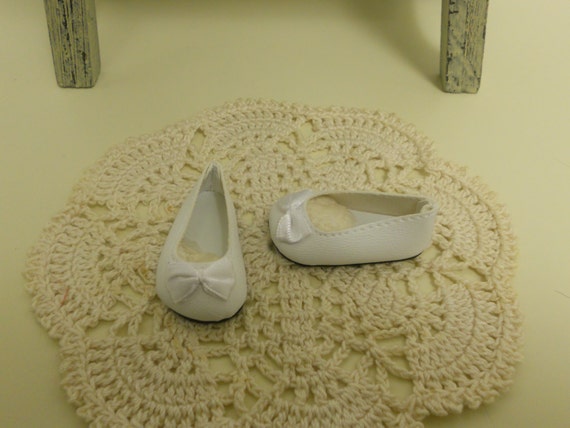 Doll Shoes 46mm WHITE T-Straps for Ann Estelle Others Tonner Patsy