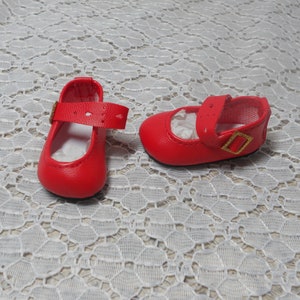 Red Ankle Strap Doll Shoes: Fits 16&quot; Moppie, Little Darling, Patsy, YOSD Dolls