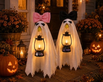 Conjunto de disfraz de ganso para porche de Halloween, ropa de ganso con linterna fantasma, decoración espeluznante de patio estilo granja otoñal, exhibición festiva para el jardín, regalo navideño