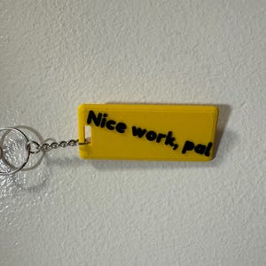 Parks inspiriert kultiger gelber Pull Tab Schlüsselanhänger