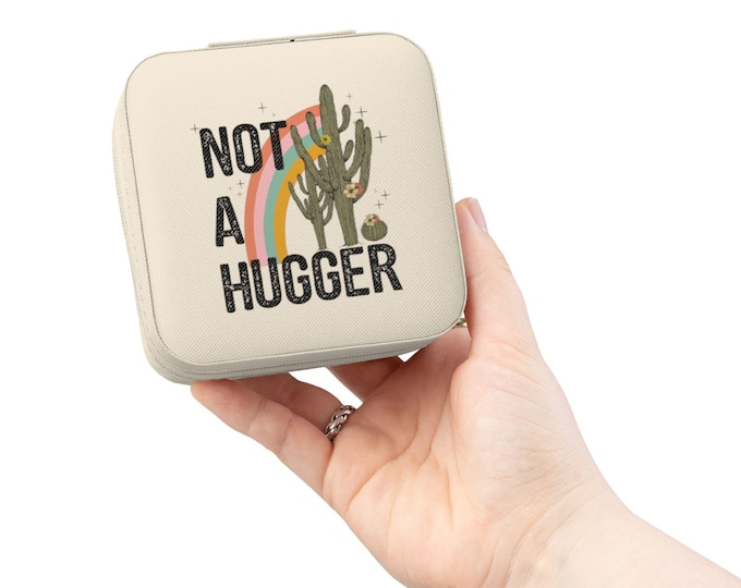 Not A Hugger cactus rainbow Jewelry Travel Case | compact portable organizer