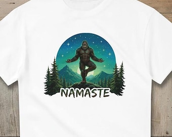 Bigfoot Yoga T-Shirt | Namaste Sasquatch | Funny Yoga Tee | Gift for Yogis
