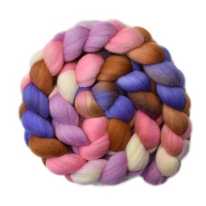 Hand dyed roving - 20.5μ Merino wool combed top spinning fiber - 4.2 ounces - Restful 2