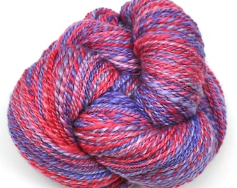 Handspun yarn, 285 yards - Hand painted Silk / BFL wool, DK weight - Romantic Memory