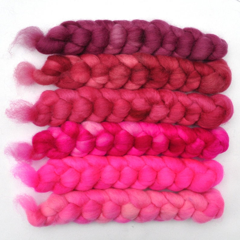 BFL Hand dyed roving Cradle Song wool spinning fiber Blue Faced Leicester 6.2 ounces