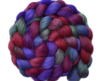 Hand Painted Roving - Faroe Island wool spinning fiber - 4.3 ounces - Esteemed Teacher 2