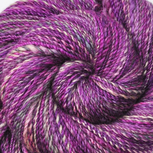 Handspun yarn - FAIR LADY - Handpainted Silk / BFL wool, fingering weight, 315 yards