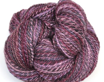 Handspun yarn, 480 yards - Hand painted Silk / BFL wool, worsted weight - Falling Dusk