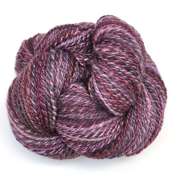 Handspun yarn, 480 yards - Hand painted Silk / BFL wool, worsted weight - Falling Dusk