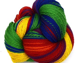 Handspun yarn, 650 yards -  Wool yarn, fine sport weight - Rainbow