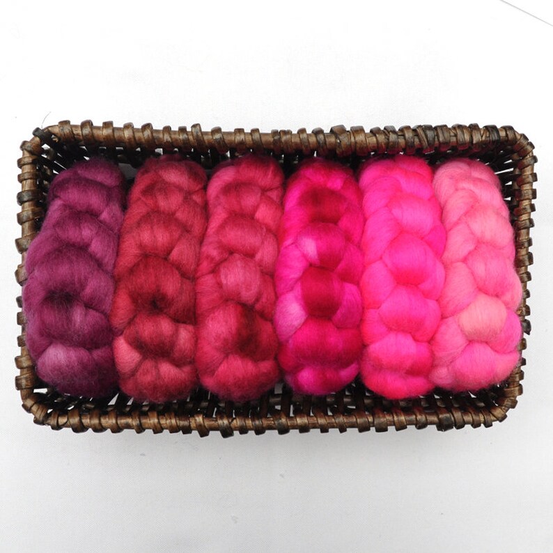 BFL Hand dyed roving Cradle Song wool spinning fiber Blue Faced Leicester 6.2 ounces