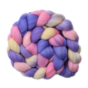 Hand dyed roving - 19μ Merino wool combed top spinning fiber - 4.2 ounces - Child's Touch 2