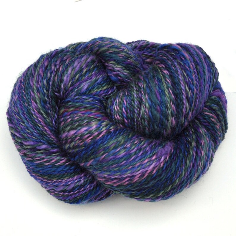 Hand spun yarn DK weight Parasol Hand painted Silk Falkland wool 410 yards