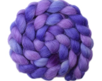 Hand dyed roving - Norwegian Lustre wool spinning fiber - 4.3 ounces - Sleepytime 1