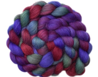 Hand Painted Roving - Faroe Island wool spinning fiber - 4.3 ounces - Esteemed Teacher 1