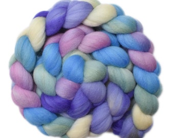 Hand Dyed roving - South American wool spinning fiber - 4.4 ounces - New Day 1