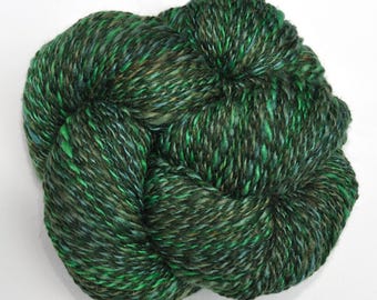 Handgesponnen garen, 605 yards - handgeschilderde zijde / drielobbig nylon / merinowol / BFL-wol, DK-gewicht - Emerald Forest Again