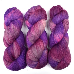 Hand dyed yarn - Superwash Merino wool / Mulberry Silk yarn, Fingering weight, 560 yards - Arma