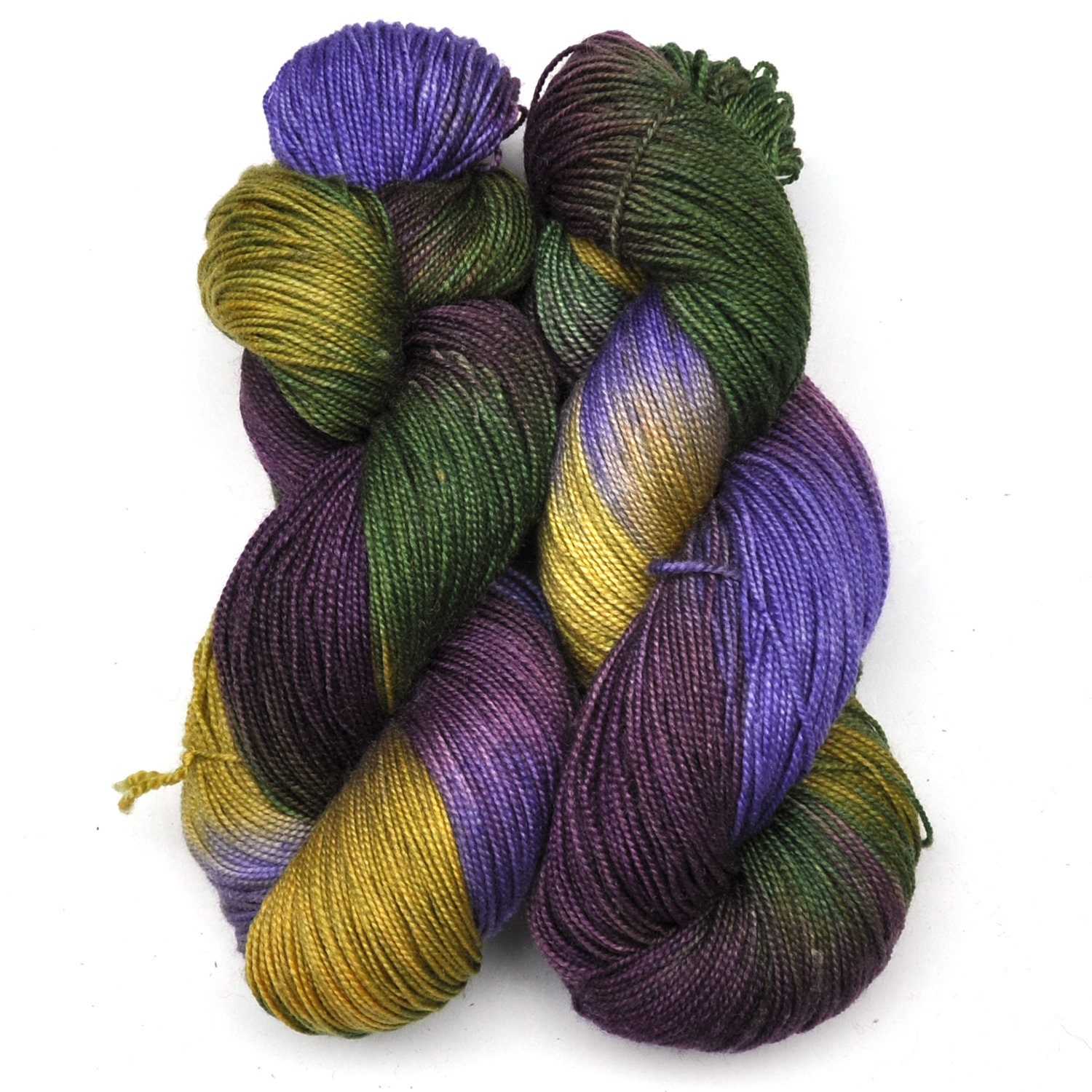 Hand dyed Super Wash Merino Silk Yarn, fingering, 600 yards, 150 grams