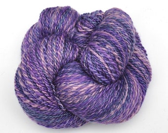 Hand spun yarn, 240 yards - Hand painted Silk / BFL wool, Worsted weight - Poet's Dream