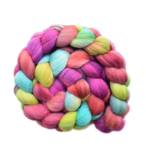 Handgefärbter Kammzug - Seide / Merinowolle 20/80% Spinnfaser - 120g - Gossip 2
