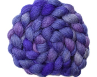 Hand Painted Roving - Faroe Island wool spinning fiber - 4.4 ounces - Cold Breath 2