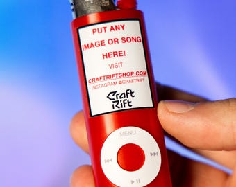 Custom Music Player Lighter Case – Y2K Music Player Design, iPod Inspired Lighter Sleeve/Case/Cover for BIC Lighter, Multiple Colors